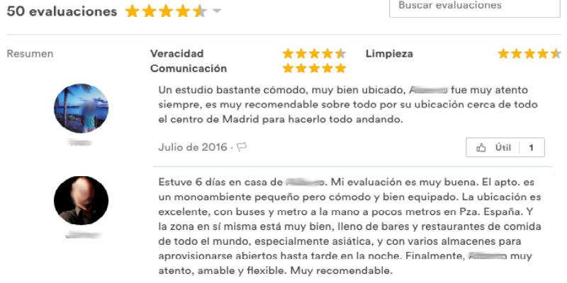 Evaluaciones Airbnb