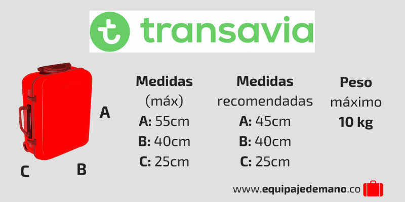 Equipaje de Mano Transavia: artículos prohibidos, medidas peso