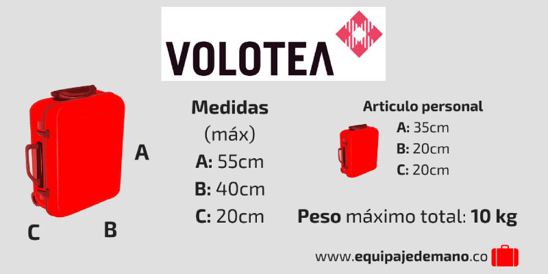 de mano y Equipaje facturado: y Medidas