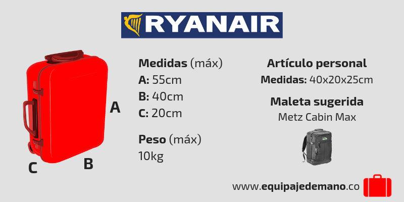 de Mano Ryanair facturado: peso medidas Actualizado 2021